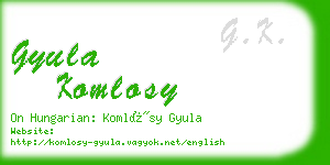 gyula komlosy business card